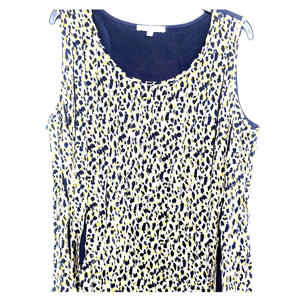 Navy and yellow ruffled camisole